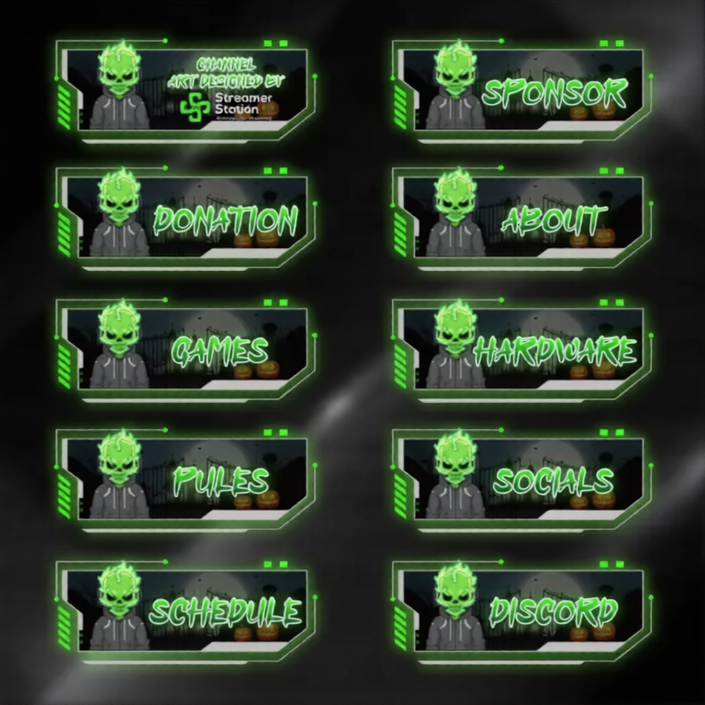 GREEN CHARACTER PANELS PACK OF PANELS